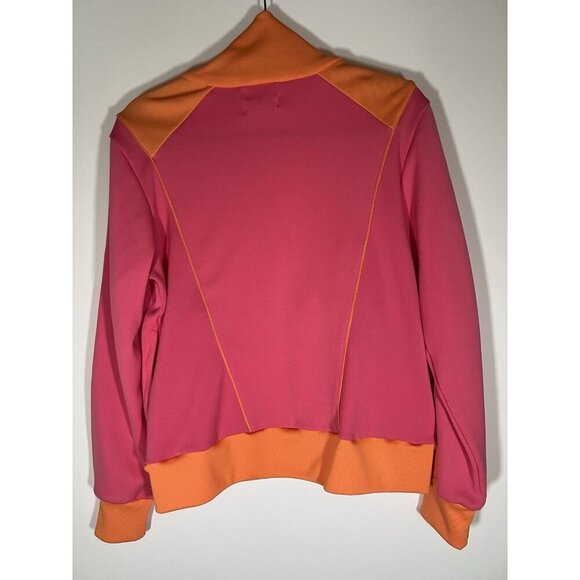 Adidas Y2K orange pink retro athleisure track jacket sz L streetwear 3 stripes - Picture 3 of 11